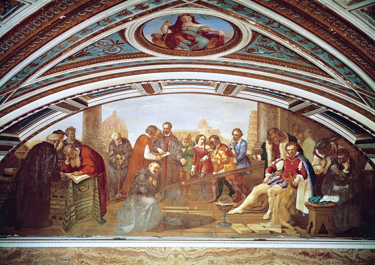 Galileo Galilei (1564-1642) esittelee painovoimalakia Giovanni De 