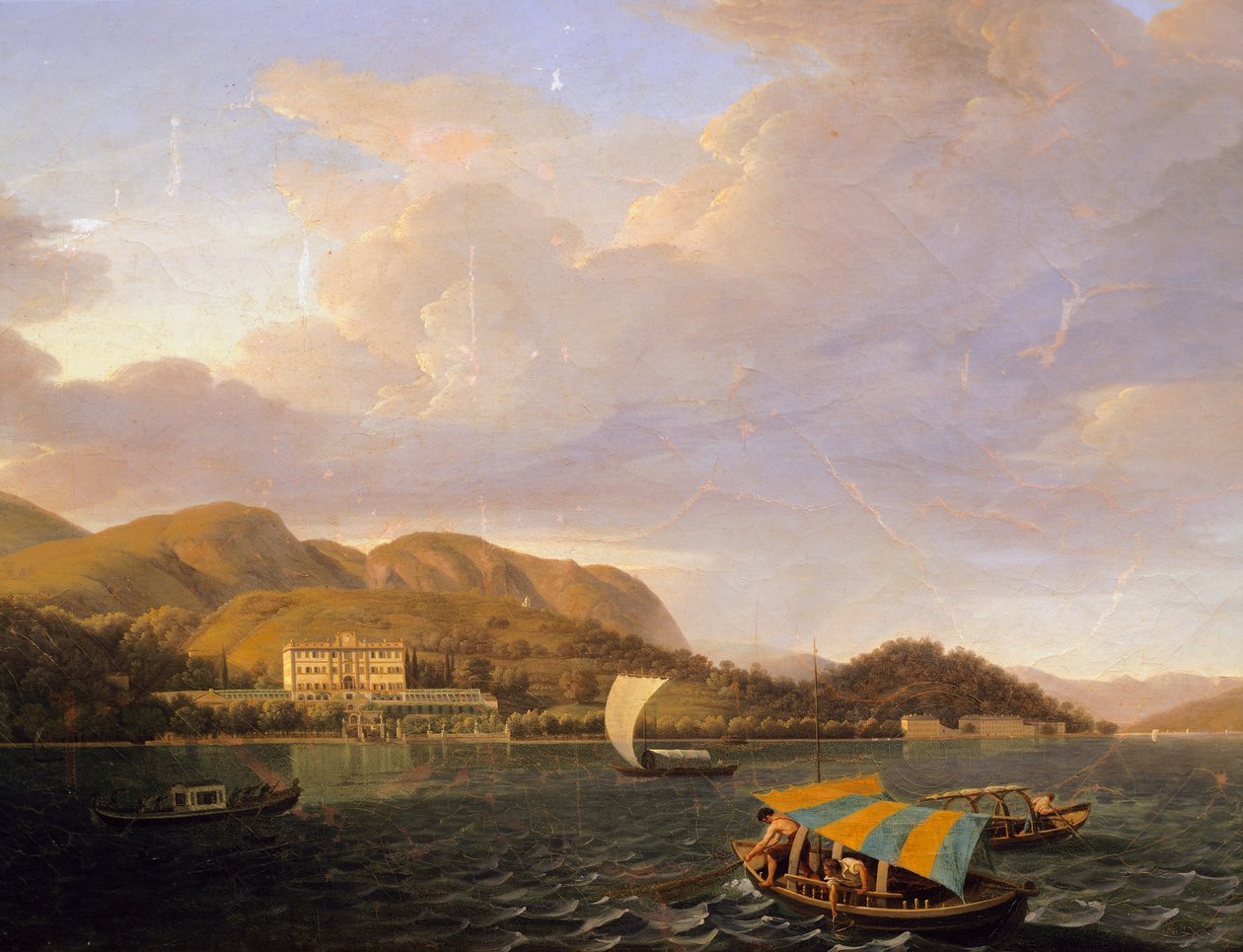 Villa Carlotta Tremezzossa Como-järvellä, kirjoittanut Giuseppe Bisi (1787-1869) tekijältä Giuseppe Bisi