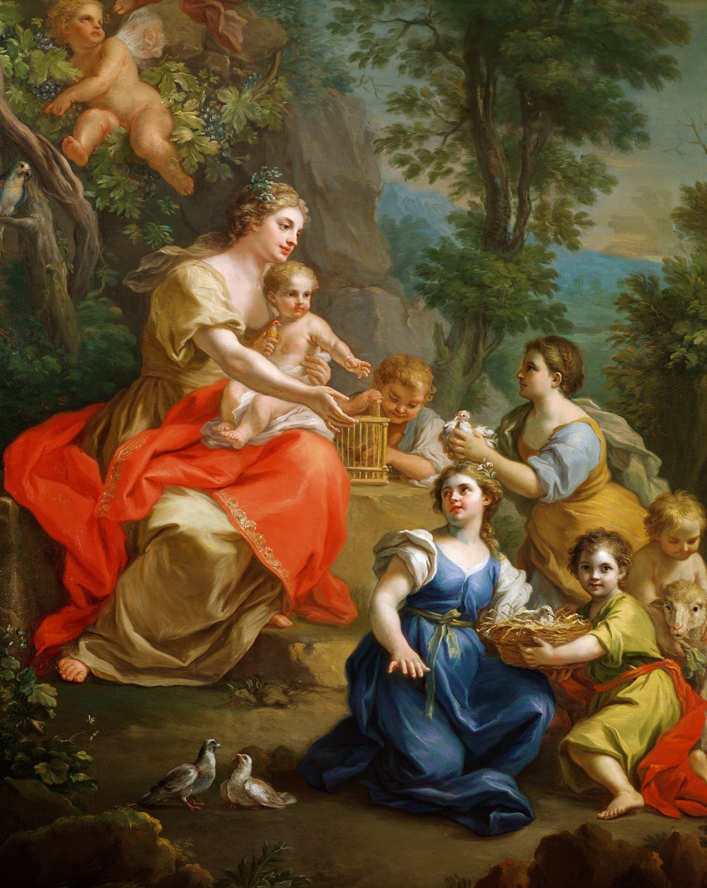 Allegoria viattomuudesta, Giuseppe Bonito (1707-1789), Yksityiskohta tekijältä Giuseppe Bonito