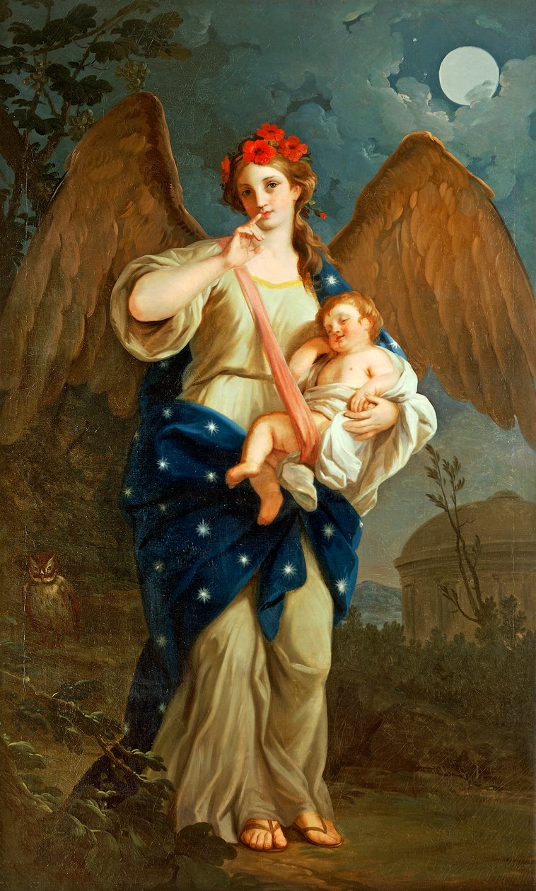 Yön allegoria, n. 1768, Giuseppe Bonito (1707-1789), öljy kankaalle. tekijältä Giuseppe Bonito