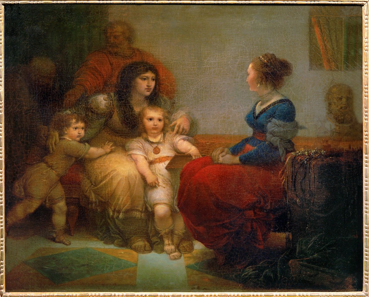 Cornelie, mere des Gracques - Cornelia, Gracchien äiti poikiensa Tiberiuksen ja Gaiuksen sekä tyttärensä Sempronian kanssa ... tekijältä Giuseppe Cades