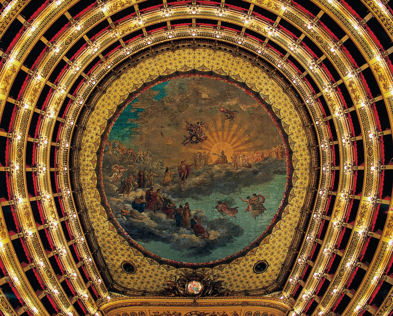 Katon maalannut Giuseppe Cammarano (1766-1850), Teatro San Carlo (St Charlesin kuninkaallinen teatteri), Napoli, Campania, Italia tekijältä Giuseppe Cammarano