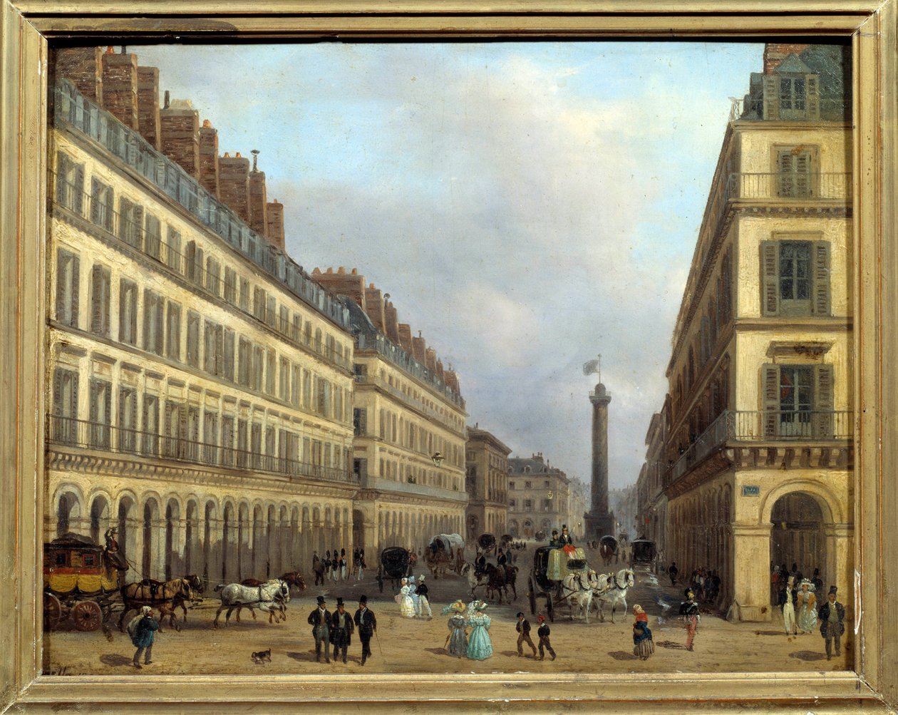 Rue Castiglione Pariisissa vuonna 1829. Giuseppe Canellan (1788-1847) maalaus tekijältä Giuseppe Canella