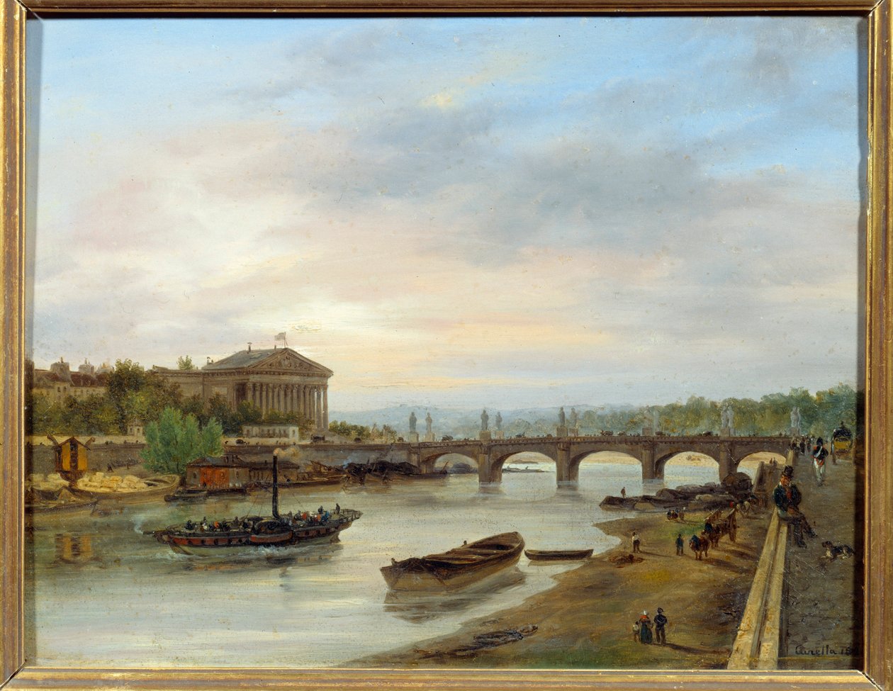 Palais Bourbon ja Pont Louis XVI (Pont de la Concorde) katsottuna Quai des Tuileries