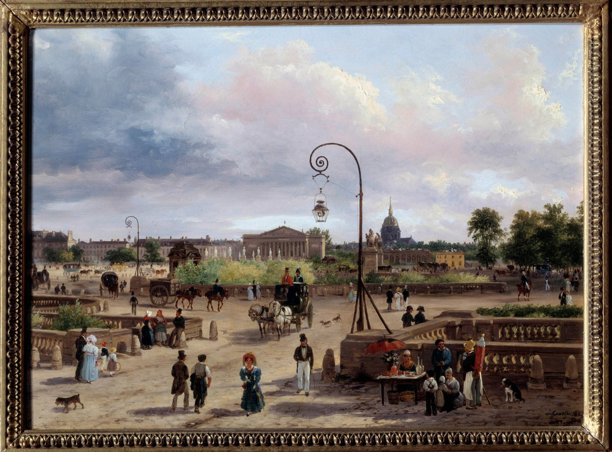 Näkymä Place Louis XVI (nykyinen Place de la Concorde) Giuseppe Canellan (1788-1847) maalaus 1829 Su. 0,29x0,4 m Pariisi, Musee Carnavalet tekijältä Giuseppe Canella