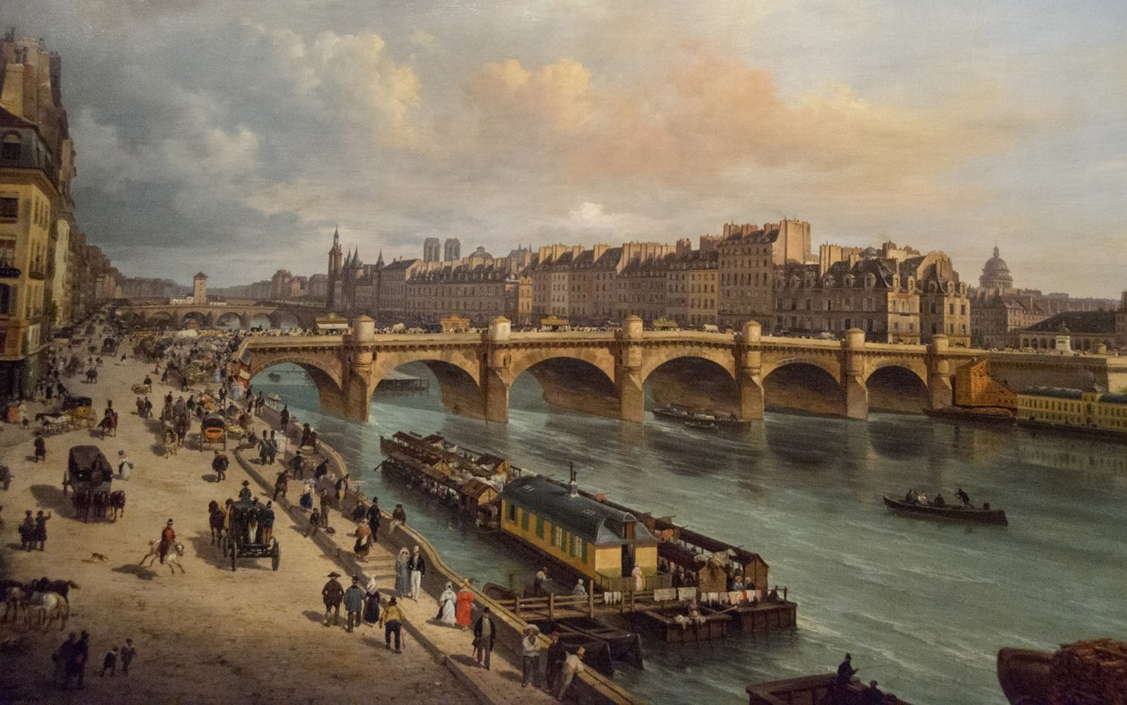 Pont-Neuf ja Cité Paris 1832, 1832. tekijältä Giuseppe Canella the Elder
