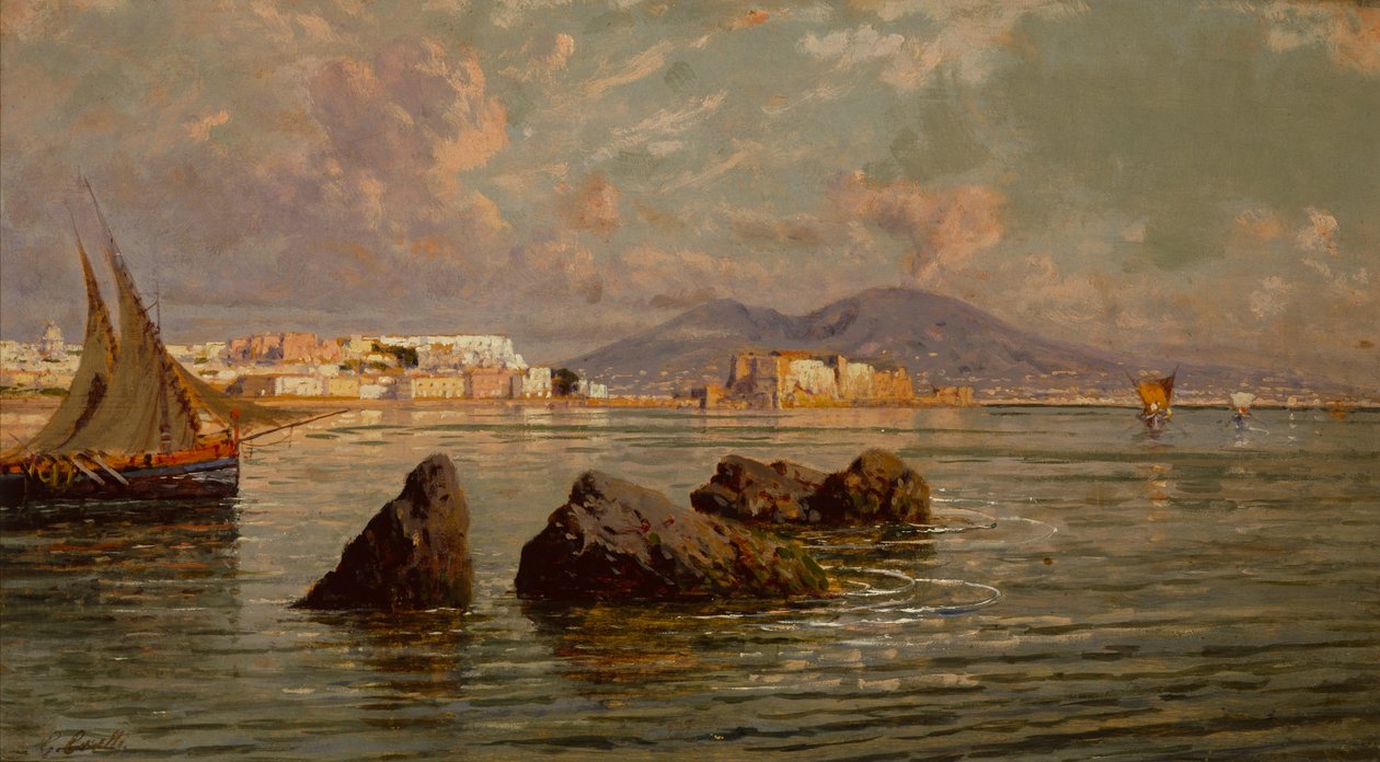 Napolinlahti (öljy puulle) tekijältä Giuseppe Carelli