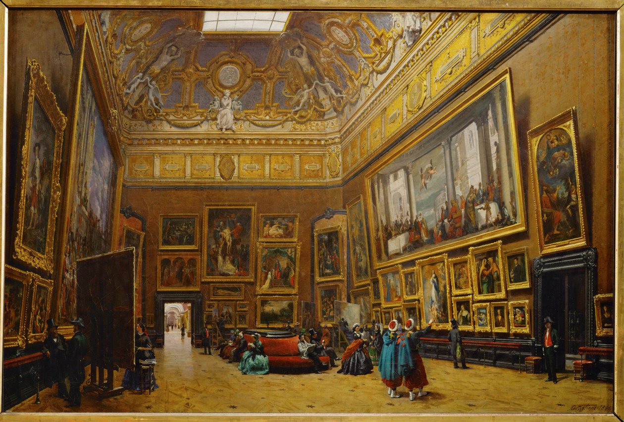 Salon Carre Louvren museossa ... tekijältä Giuseppe Castiglione