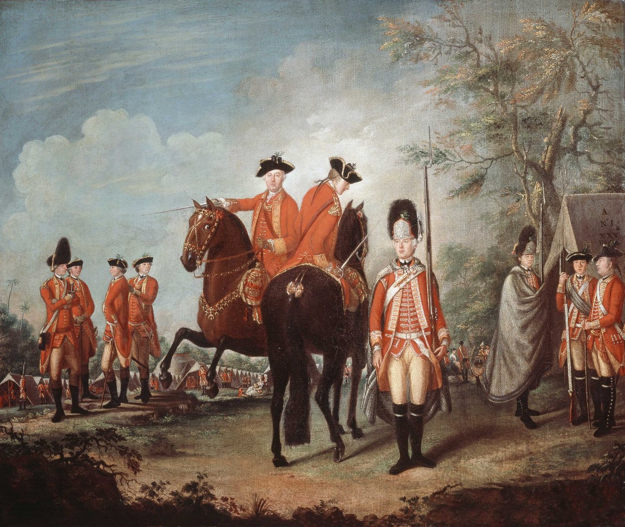 Rykmentin kaksi hevosta, 25. rykmentti, Menorca, n. 1769 (öljy kankaalle) tekijältä Giuseppe Chiesa
