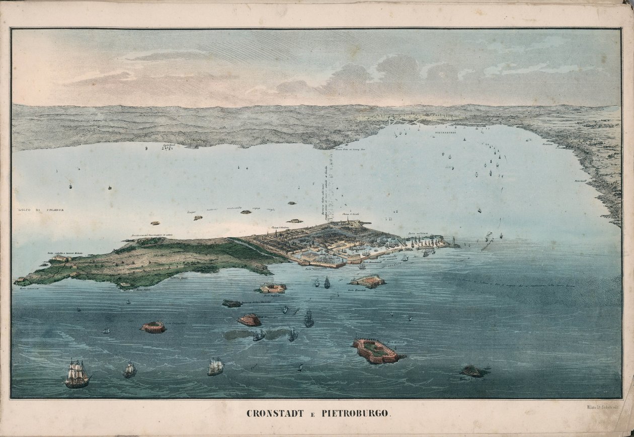 Vista panoràmica de Kronstadt, 1853. finlandès tekijältä Giuseppe Civelli