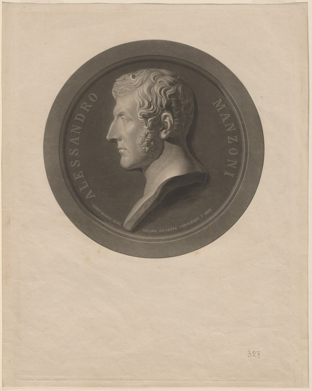 Alessandro Manzoni tekijältä Giuseppe Cornienti, after Gaetano Monti