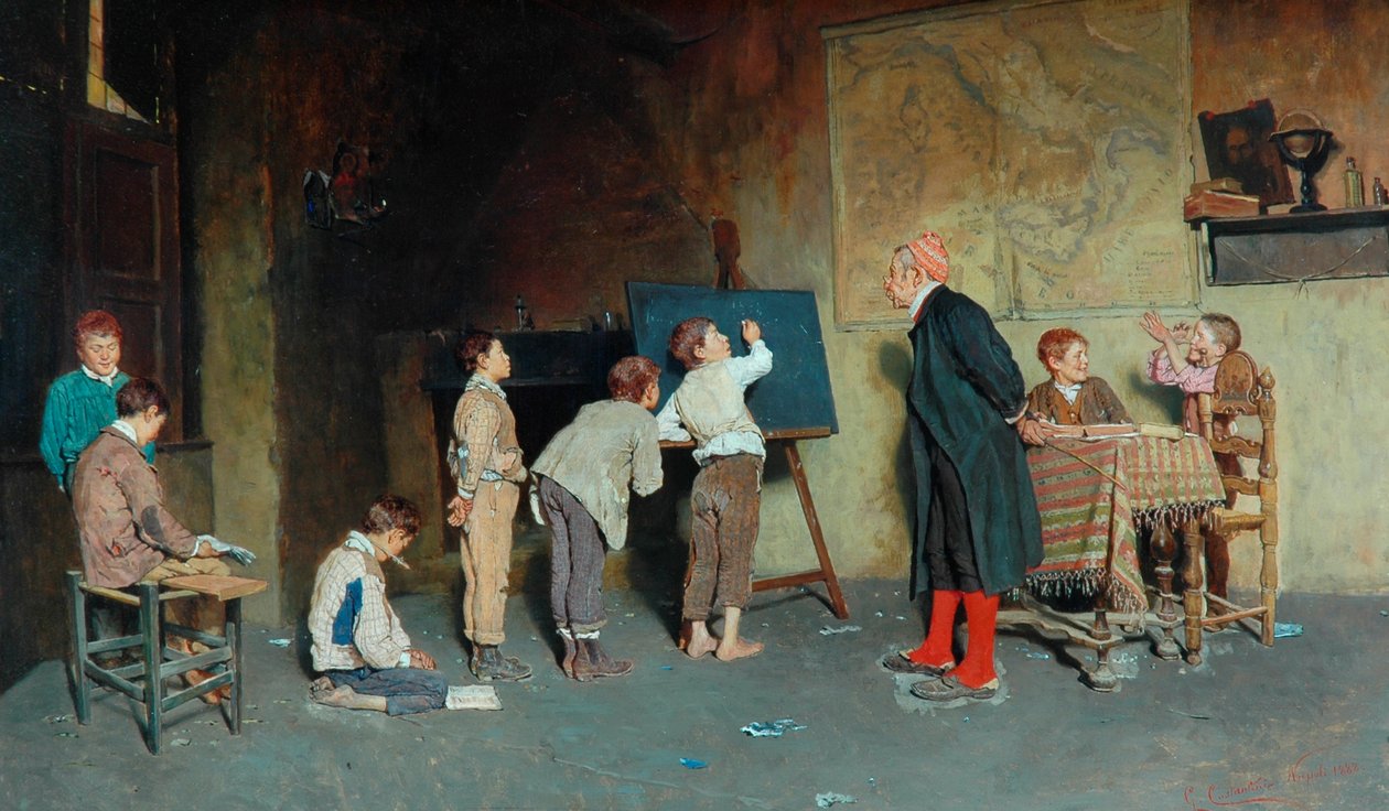Italialainen kyläkoulu, 1888 tekijältä Giuseppe Costantini