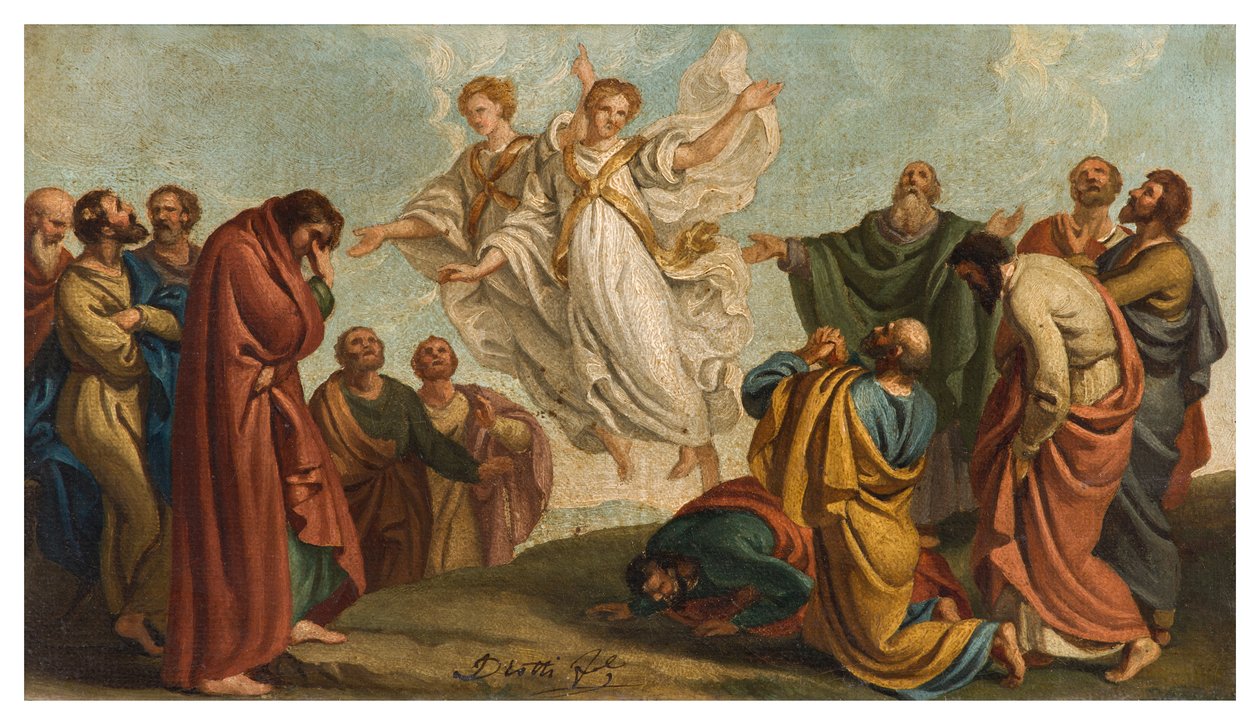 Giuseppe Diotti, Luonnos, Enkelien ilmestyminen apostoleille taivaaseenastumisen jälkeen tekijältä Giuseppe Diotti