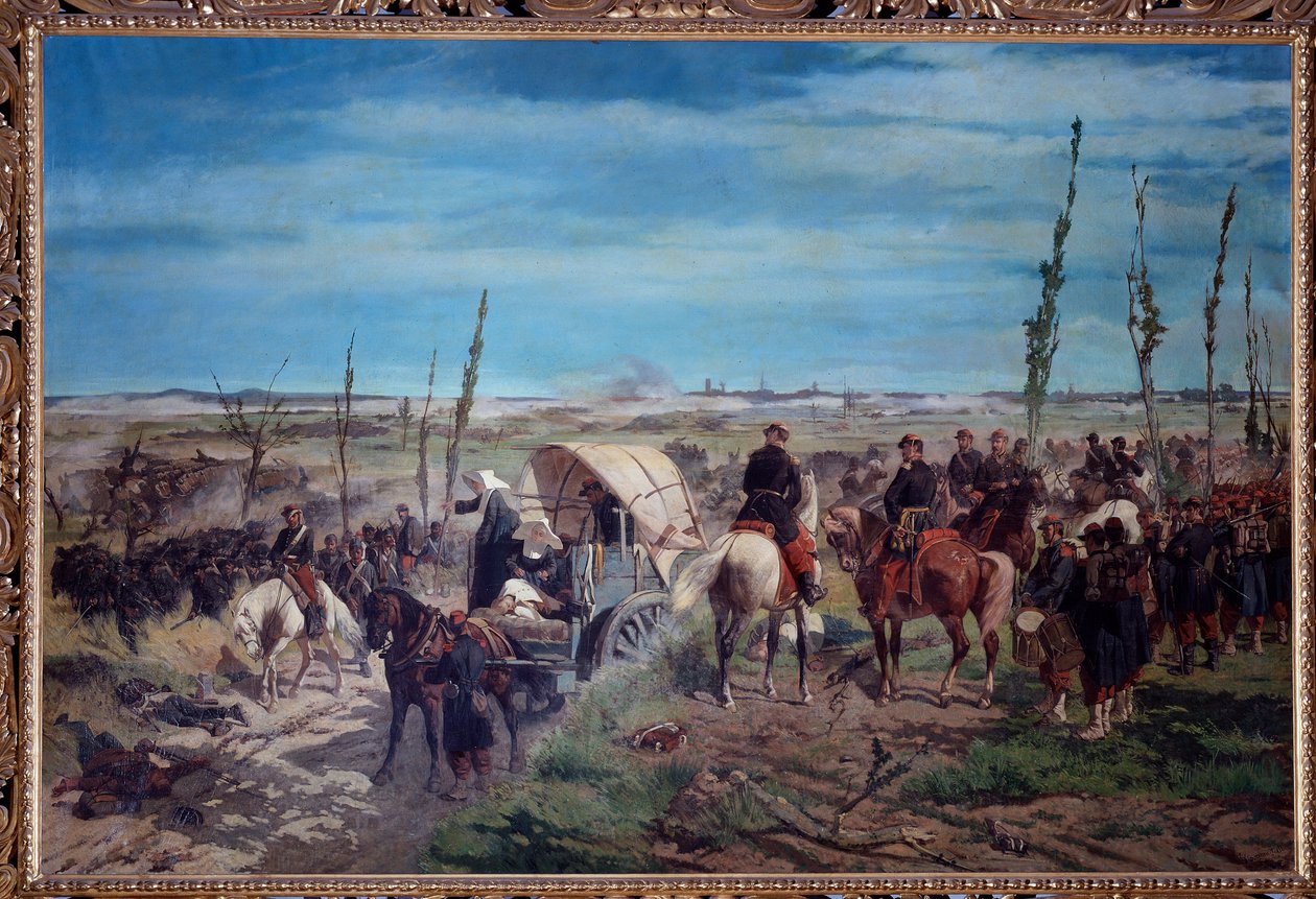 Italian sotilasleiri Magentan taistelussa vuonna 1859 (öljy kankaalle tekijältä Giuseppe Fattori