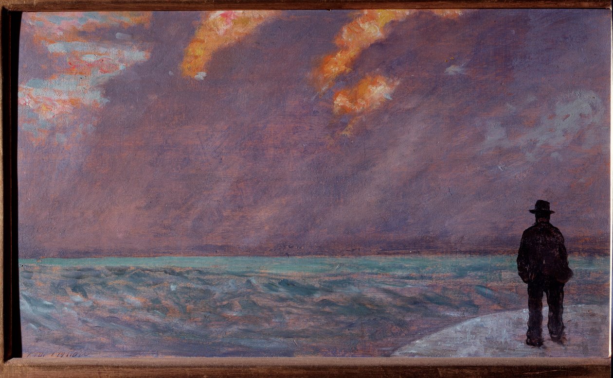 Auringonlasku merellä (öljy kankaalle tekijältä Giuseppe Fattori