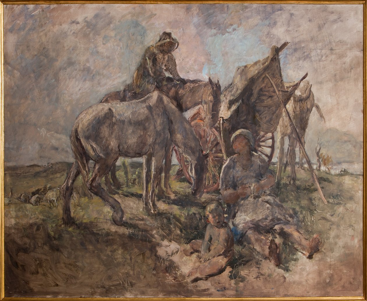 Rest in the Fields (öljy vanerille) tekijältä Giuseppe Graziosi