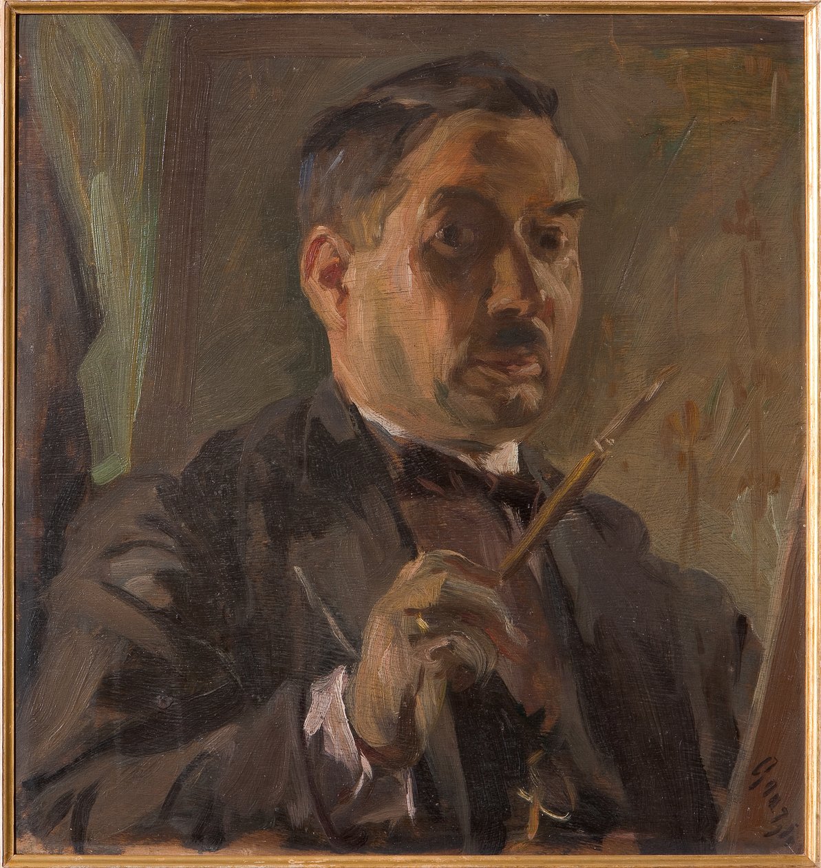 Omakuva (öljy vanerille) tekijältä Giuseppe Graziosi