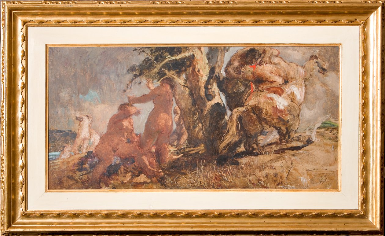 The Bathers and a Kentaur (öljy vanerille) tekijältä Giuseppe Graziosi