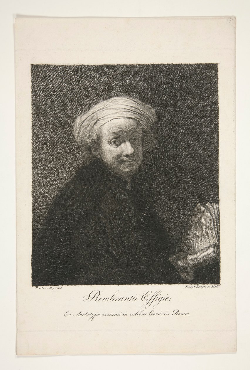Rembrandt ii Effigies tekijältä Giuseppe Longhi