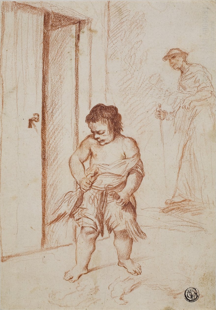 Tutkimus kahdesta hahmosta, 1710-1715 tekijältä Giuseppe Maria Crespi