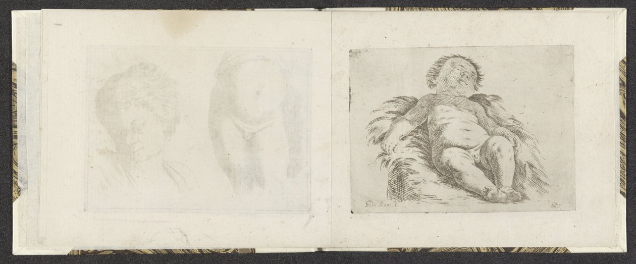 Makaa alasti vauva Piirustusesimerkkejä (sarjan nimi) Mitelli intaglio (sarjan nimi) tekijältä Giuseppe Maria Mitelli