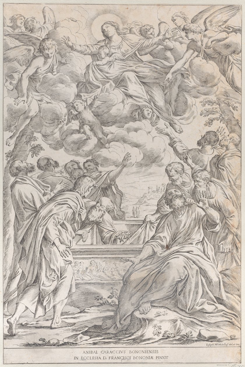 Levy 3: Neitsyt taivaaseenastuminen, 1678. tekijältä Giuseppe Maria Mitelli