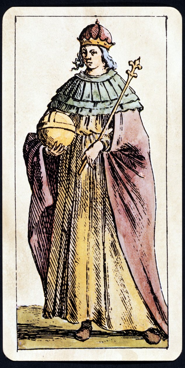 Papesse Jeanne on kuvattu C.M.Mitellin Tarot-käsikirjoituksen pelissä tekijältä Giuseppe Maria Mitelli
