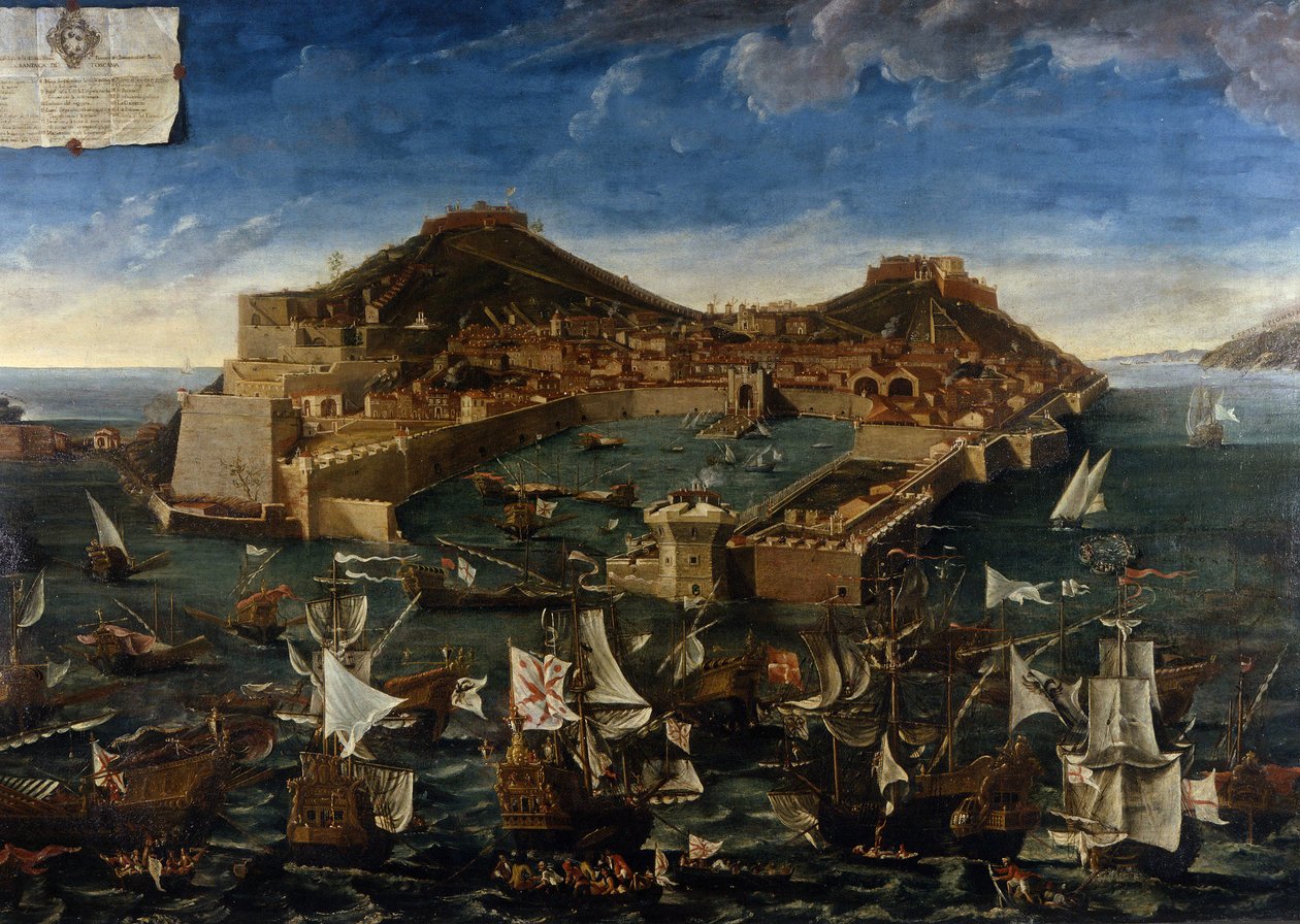 Portoferraio (Elba) (Elba), maalaus G.M. Terreni tekijältä Giuseppe Maria Terreni
