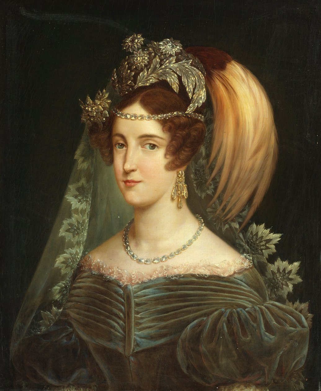 Muotokuva Maria Cristinasta Savoysta 1812-1836, kahden Sisilian kuningattaresta, 1830. tekijältä Giuseppe Navarra
