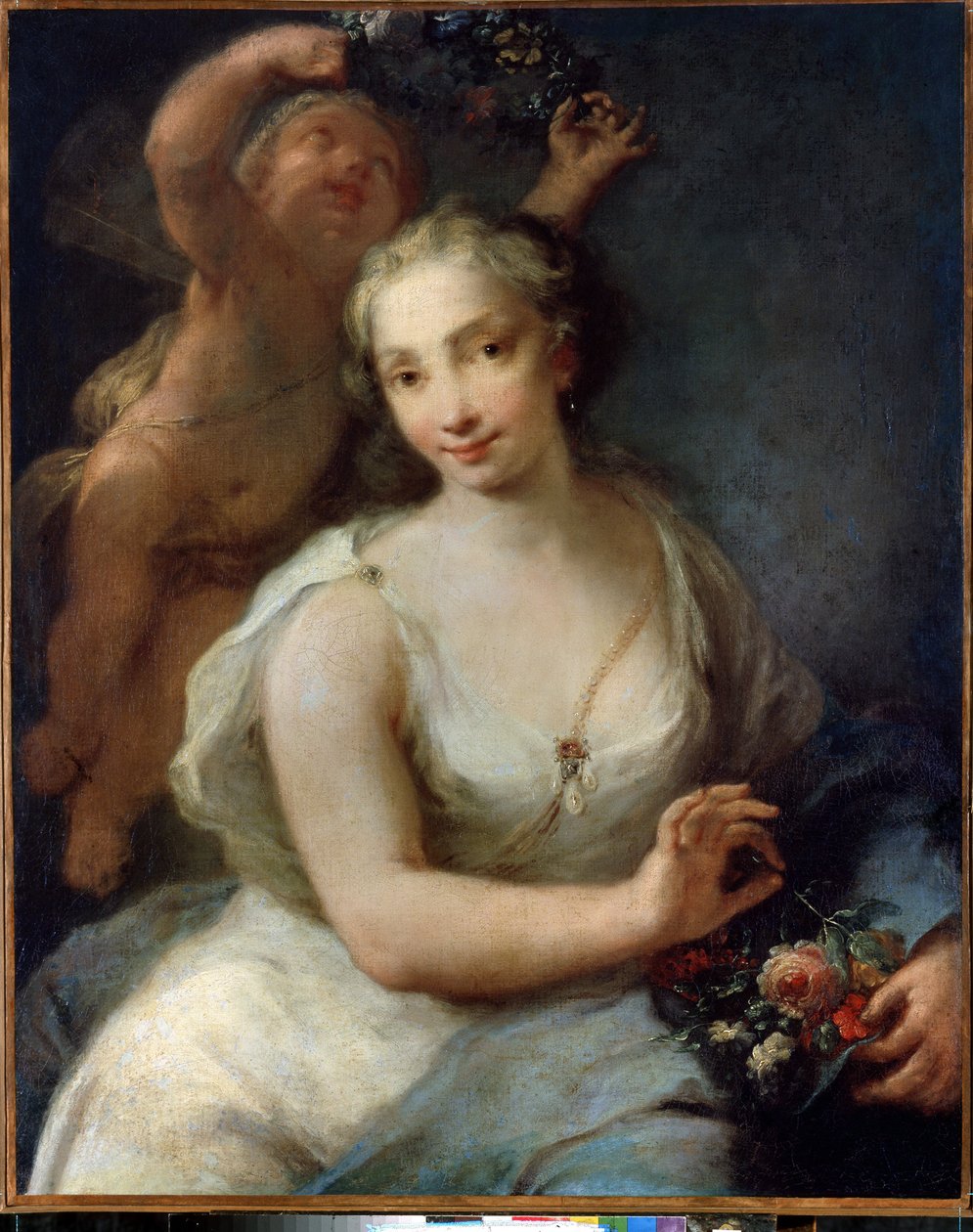 Kevät. Kevät (Primavera). Giuseppe Nogarin (1699-1763) maalaus ennen vuotta 1757. Venetsialainen taide. Öljy kankaalle. Pietarin Eremitaaši. tekijältä Giuseppe Nogari