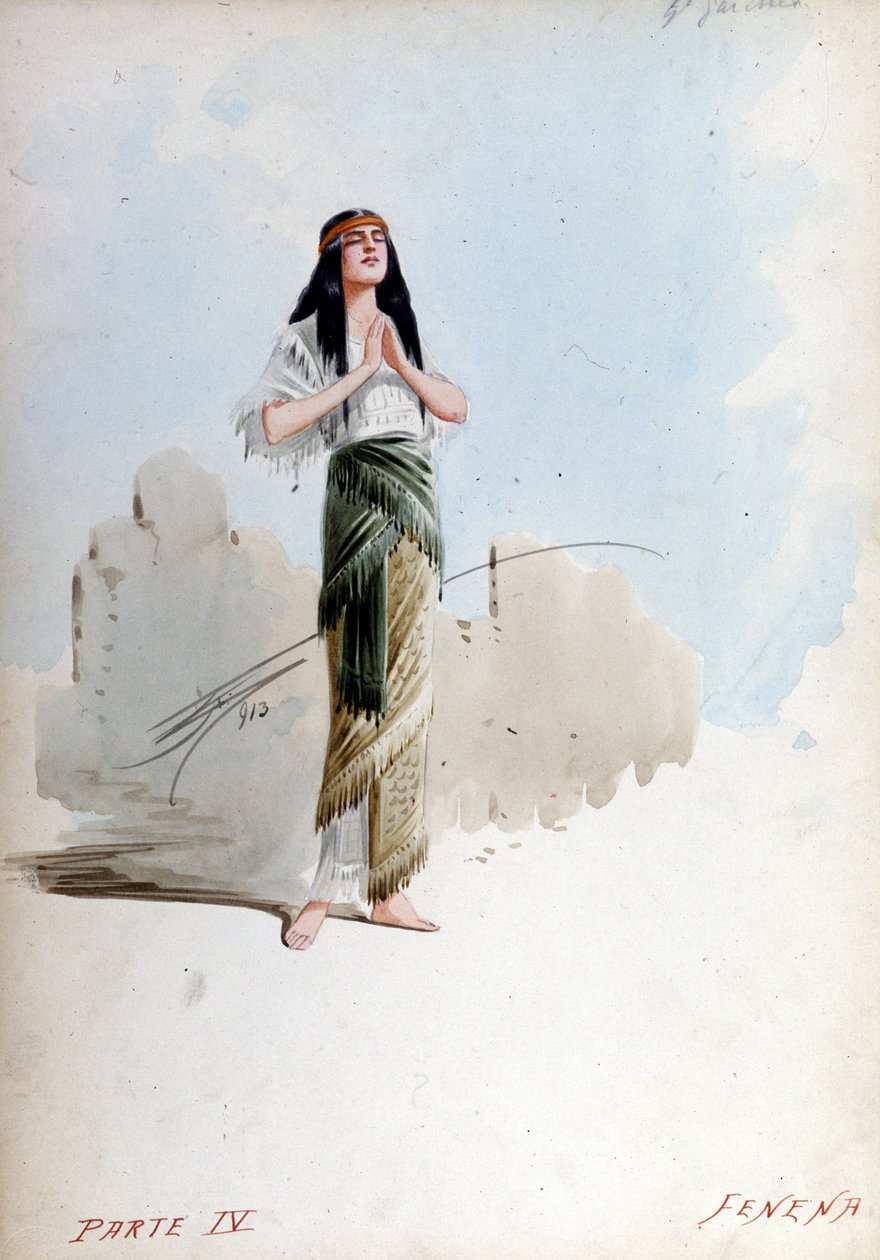 Giuseppe Palantin (1881-1946) Fenena-asu Giuseppe Verdin (1813 - 1901) oopperassa, Nabucco nimeltään Nabucodonosor Museum of the Scala tekijältä Giuseppe Palanti