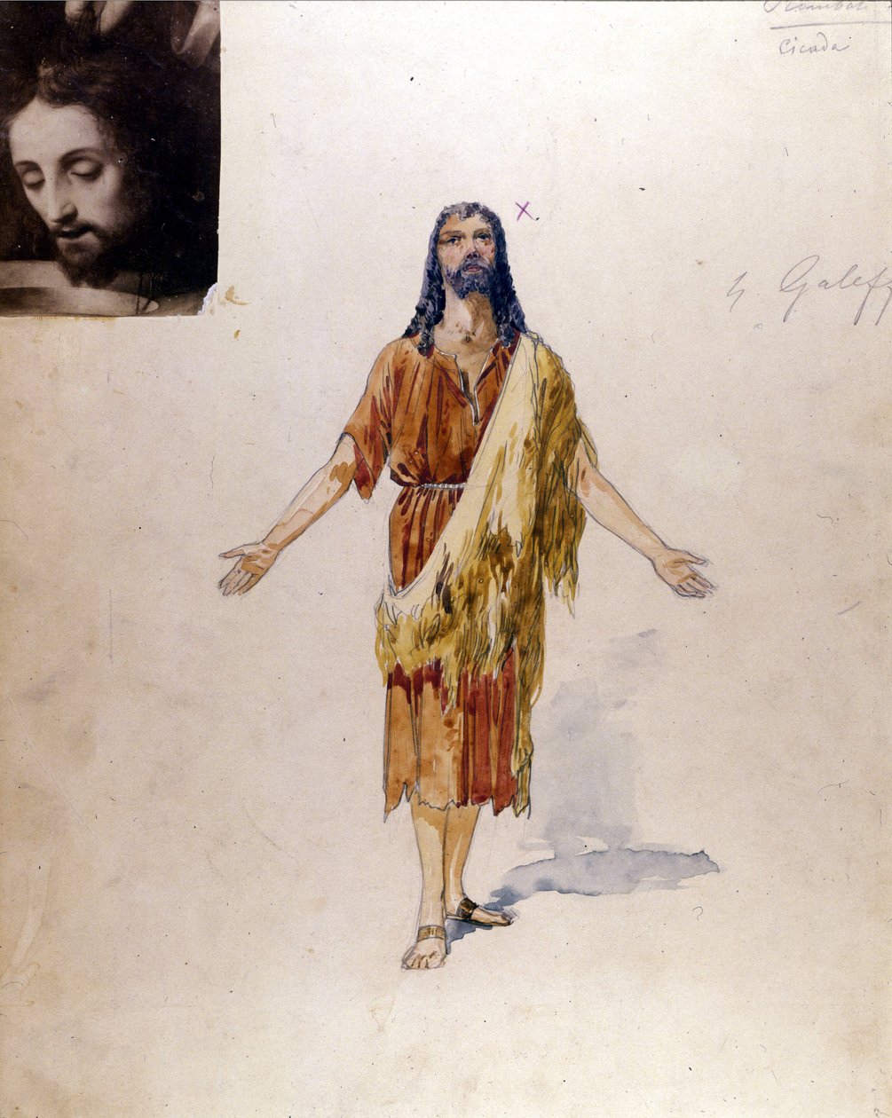 Richard Strauss: Giuseppe Palantin (1881-1946) "" Salome" -asu Jokanaanin rooliin Milanon La Scala -teatteriin vuonna 1912 tekijältä Giuseppe Palanti