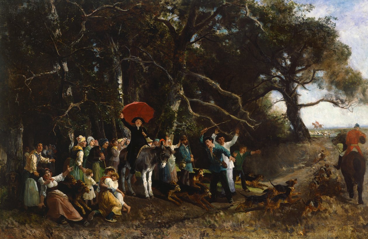 Keskeytetty saarna, Giuseppe Palizzi (1812-1888), öljy kankaalle tekijältä Giuseppe Palizzi