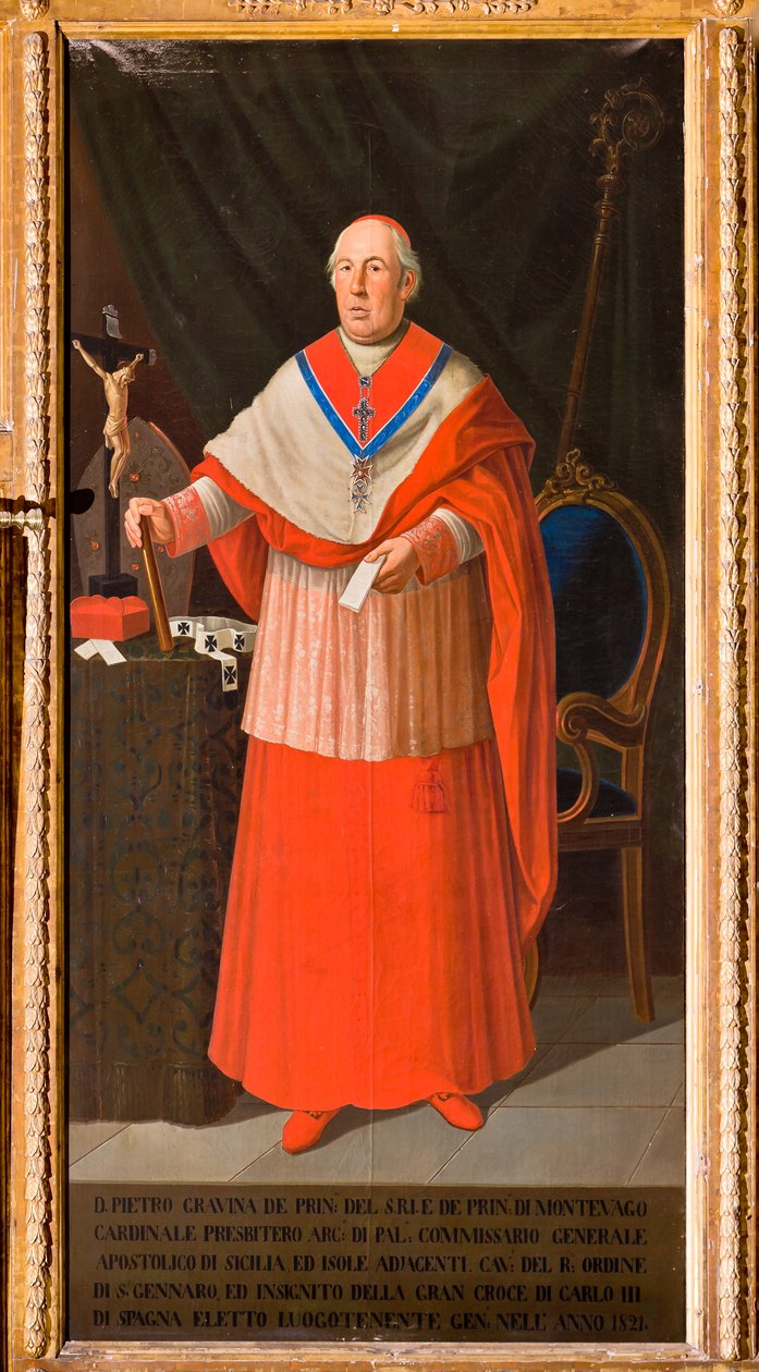 Kardinaali Pietro Gravinan muotokuva, n. 1825 (öljy kankaalle) tekijältä Giuseppe Patania