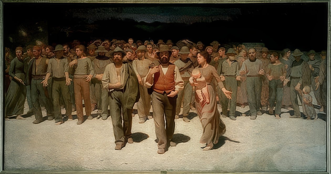 Der vierte Stand (Neljäs tila). 1898-1901 tekijältä Giuseppe Pellizza da Volpedo