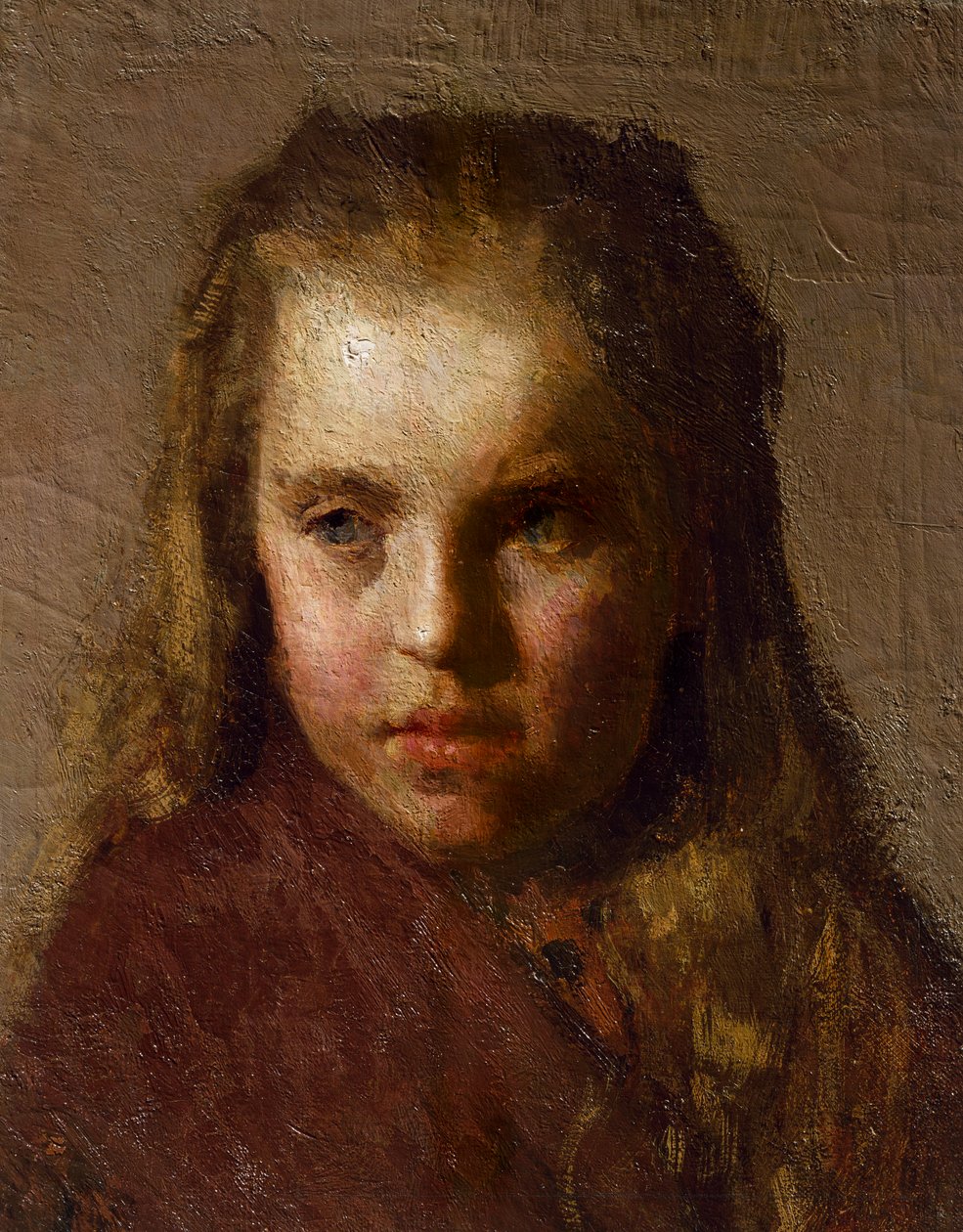 Pienen tytön pää tekijältä Giuseppe Pellizza da Volpedo