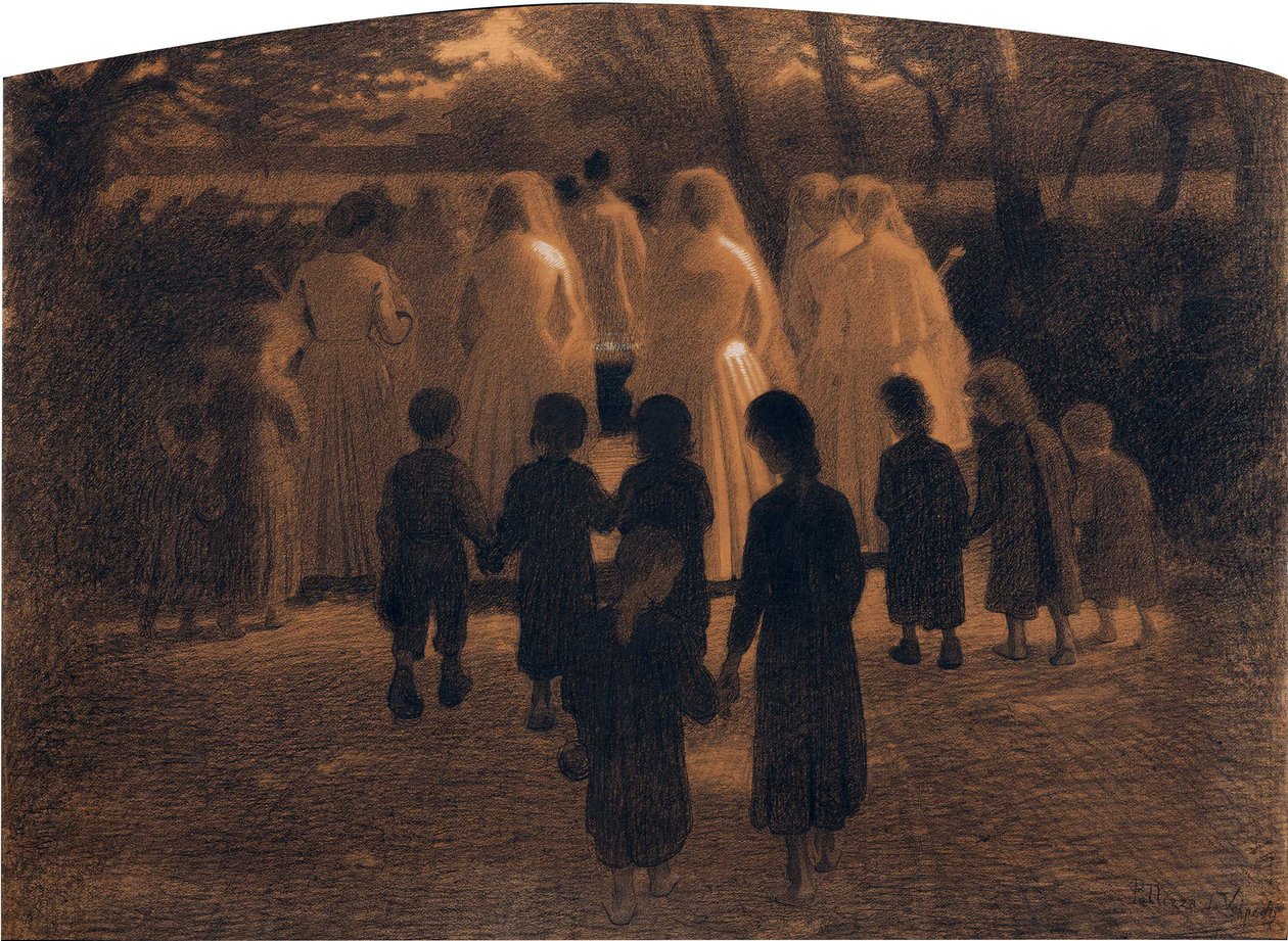 Pellizza da Volpedo, Giuseppe (1868-1907) Kuollut lapsi. Pastelli pahville, koko: 71x98 tekijältä Giuseppe Pellizza da Volpedo