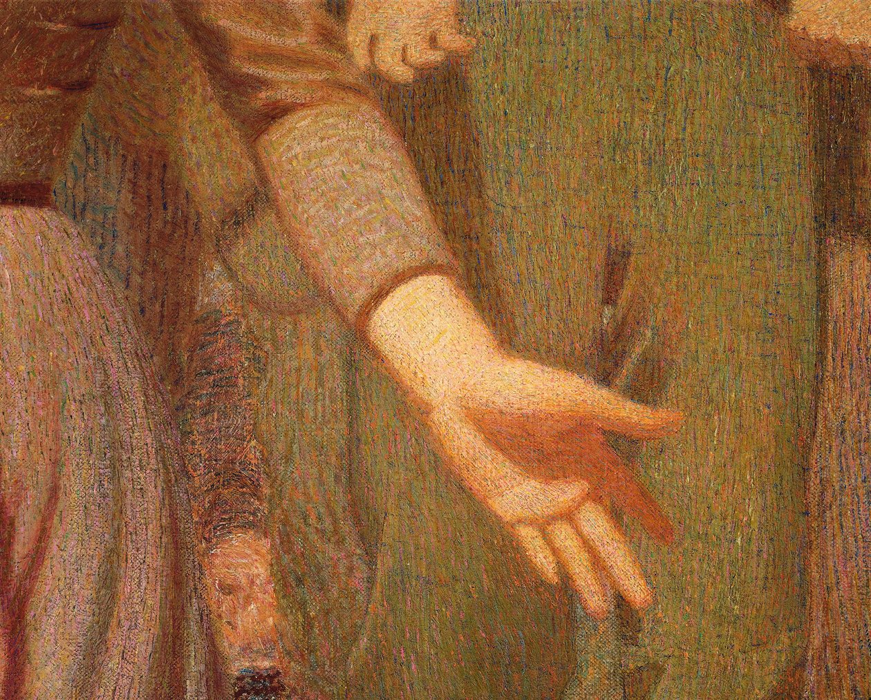 Neljäs osavaltio, Giuseppe Pellizza da Volpedo, yksityiskohta tekijältä Giuseppe Pellizza da Volpedo