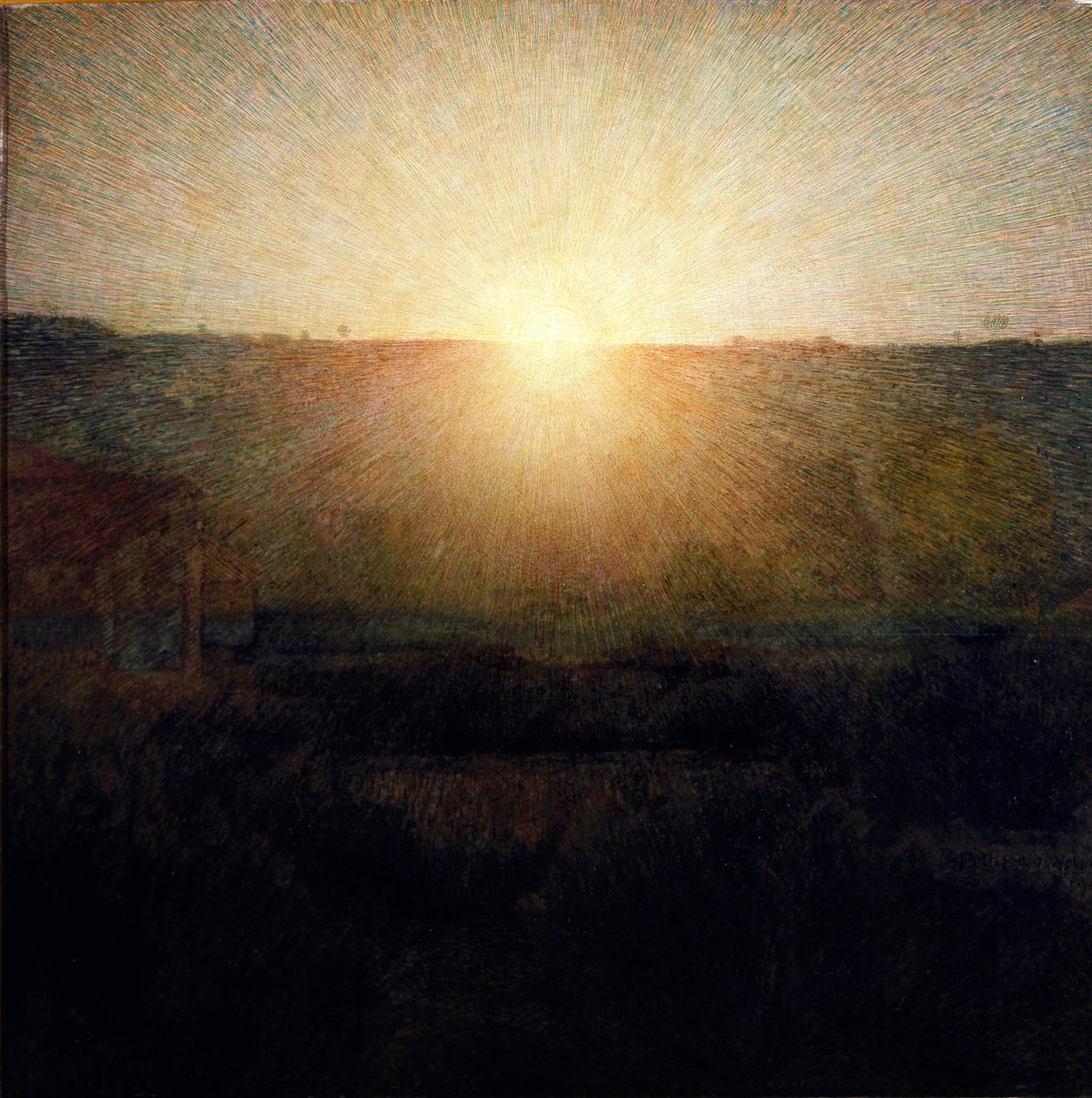 Giuseppe Pellizza da Volpedon (1868-1907) nouseva aurinkomaalaus 1904 Koko 155x155 cm Rooman modernin taiteen galleria tekijältä Giuseppe Pellizza da Volpedo