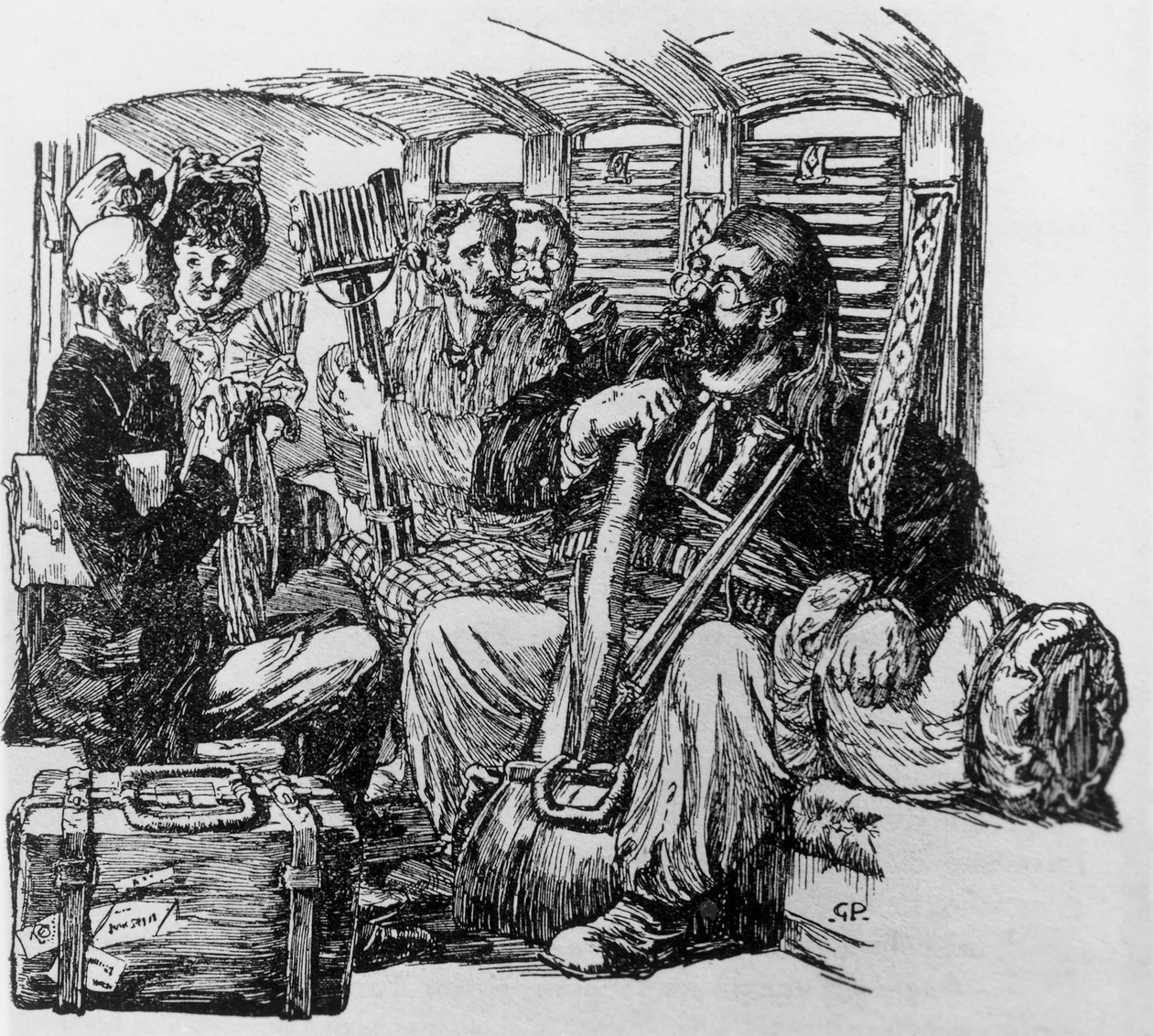 Tartarin vaunuissa Tartarinille Alpeilla, kirjoittanut Alphonse Daudet, Milano tekijältä Giuseppe Porcheddu