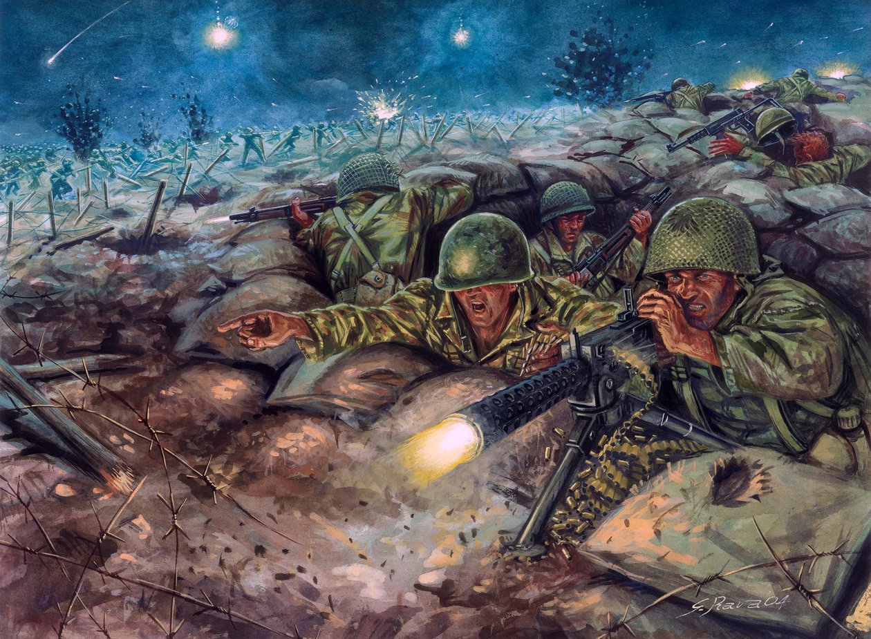 Dien Bien Phun taistelu, jossa Ranskan armeija ja Vietminhin armeija olivat vastakkain. tekijältä Giuseppe Rava