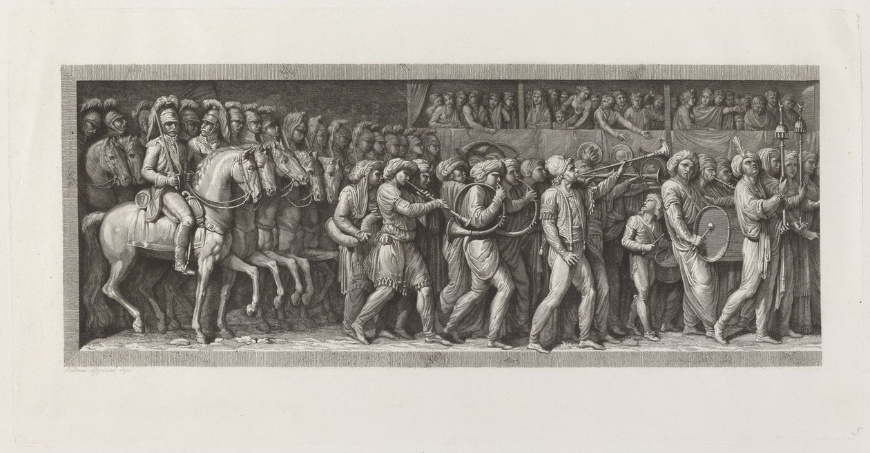 Ranskalaisten sisääntulo Milanoon, 15. toukokuuta 1796 tekijältä Giuseppe Rosaspina, after Andrea Appiani