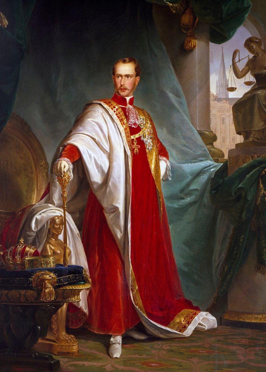 Italian kieli: Itävallan keisari Franz Josephin muotokuva Itävallan keisari Franz Josephin muotokuva tekijältä Giuseppe Sogni