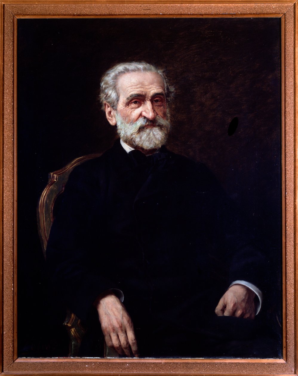 Italian säveltäjän Giuseppe Verdin (1813-1901) muotokuva. Bologna, kansalaismusiikin museo tekijältä Giuseppe Tivoli