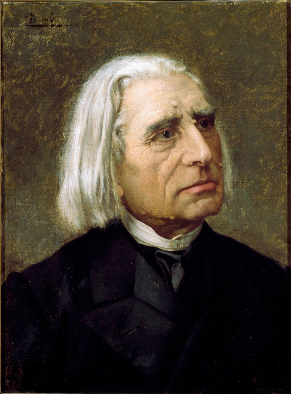 Unkarilaisen säveltäjän ja pianistin Franz Lisztin (1811-1886) muotokuva ikä Giuseppe Tivolin (1854-1925) maalaus Bologna, Civico Museo Bibliografico Musicale, Bologna tekijältä Giuseppe Tivoli