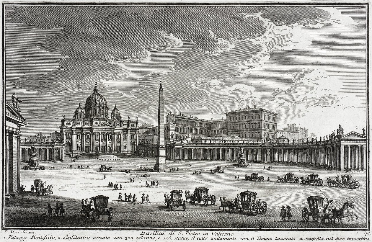 Pyhän Pietarin basilika, Vatikaani, noin 1753 tekijältä Giuseppe Vasi