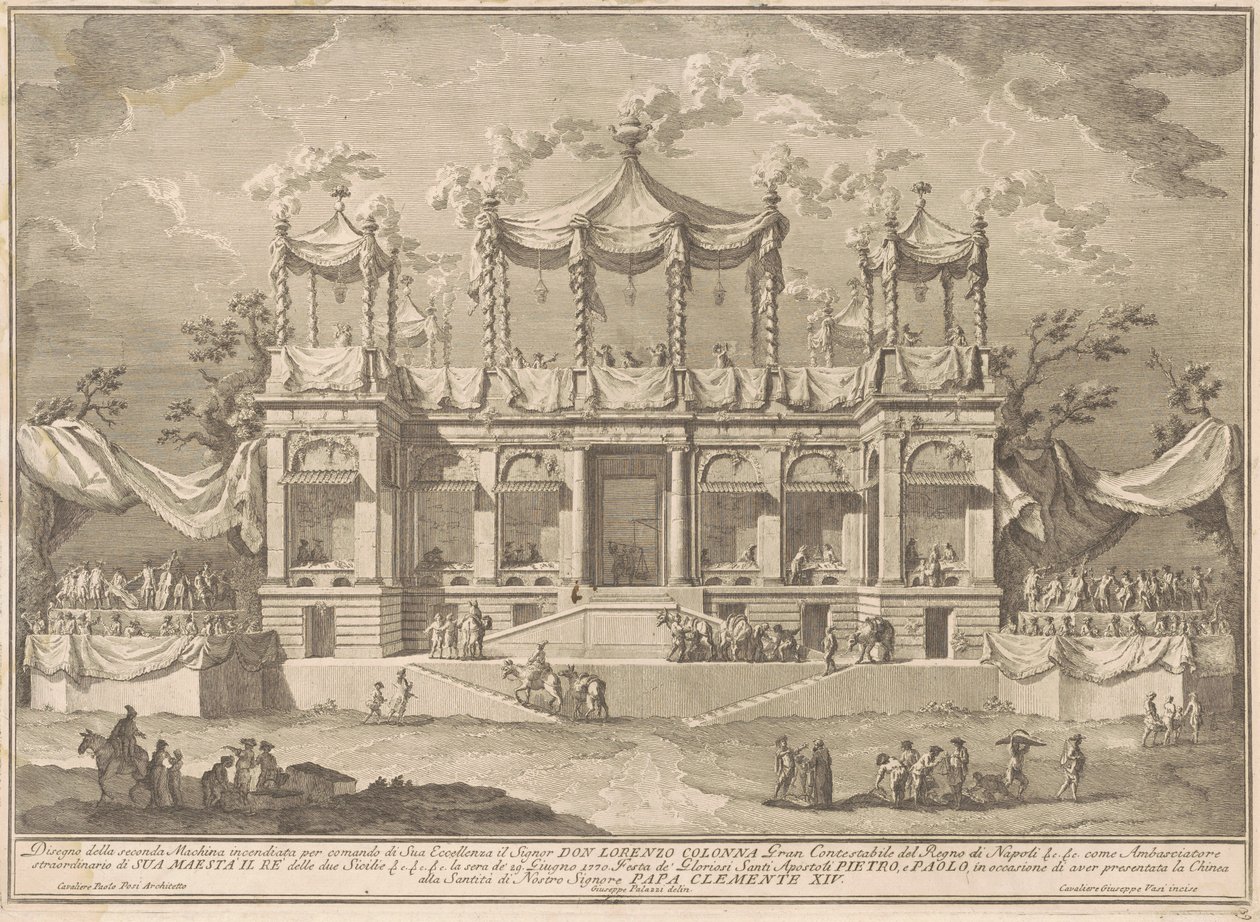 Seconda Macchina Kiinalle vuodelta 1770: Fish Market Portico tekijältä Giuseppe Vasi, after Giuseppe Palazzi, after Paolo Posi