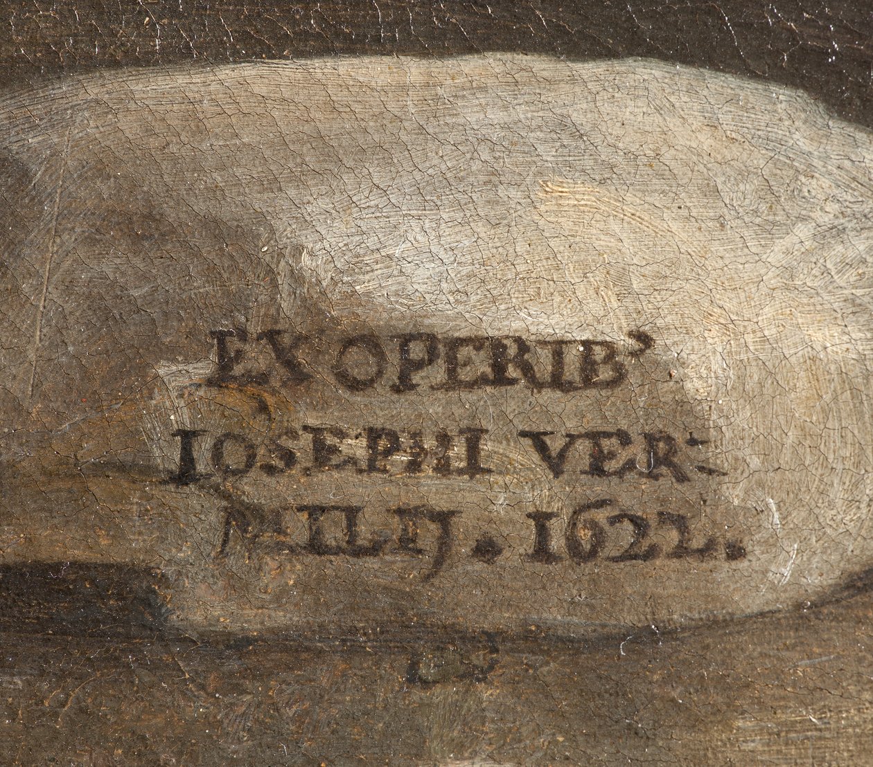 Taiteilijan allekirjoitus, syntymä, yksityiskohta, 1622 tekijältä Giuseppe Vermiglio