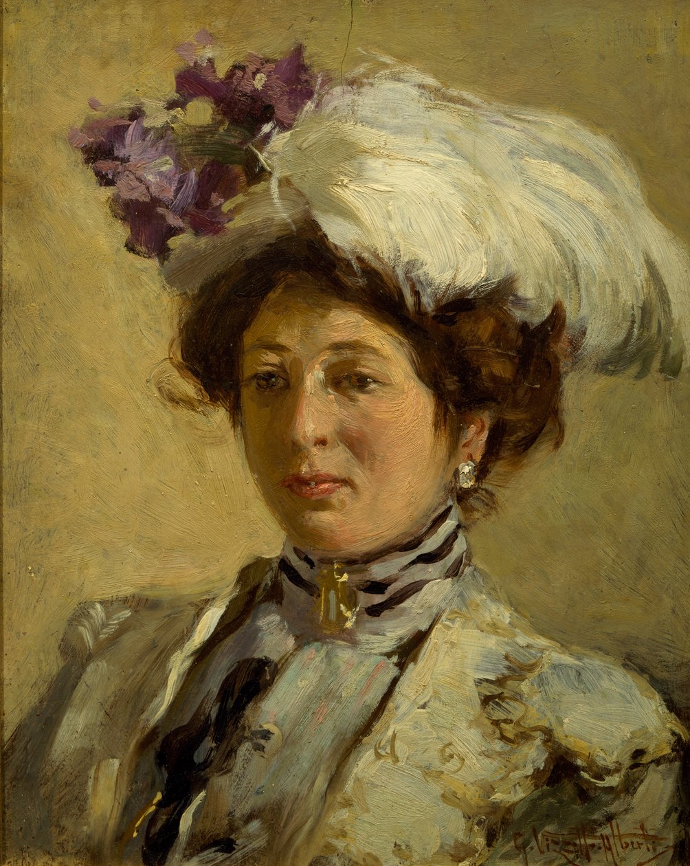 Giuseppe Alberti Vizzotto (1862-1931) kreivitär Ida Antonio Zenon muotokuva tekijältä Giuseppe Vizzotto Alberti