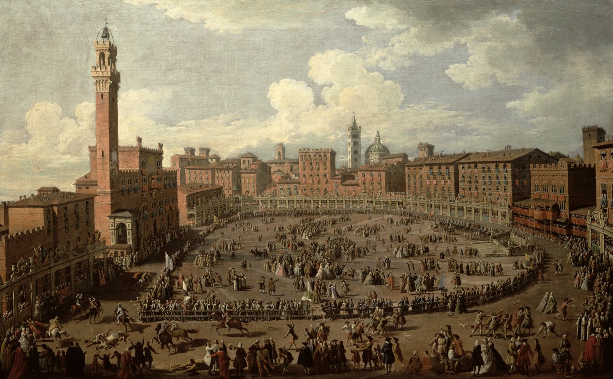 Palio, Piazza del Campo, Siena tekijältä Giuseppe Zocchi